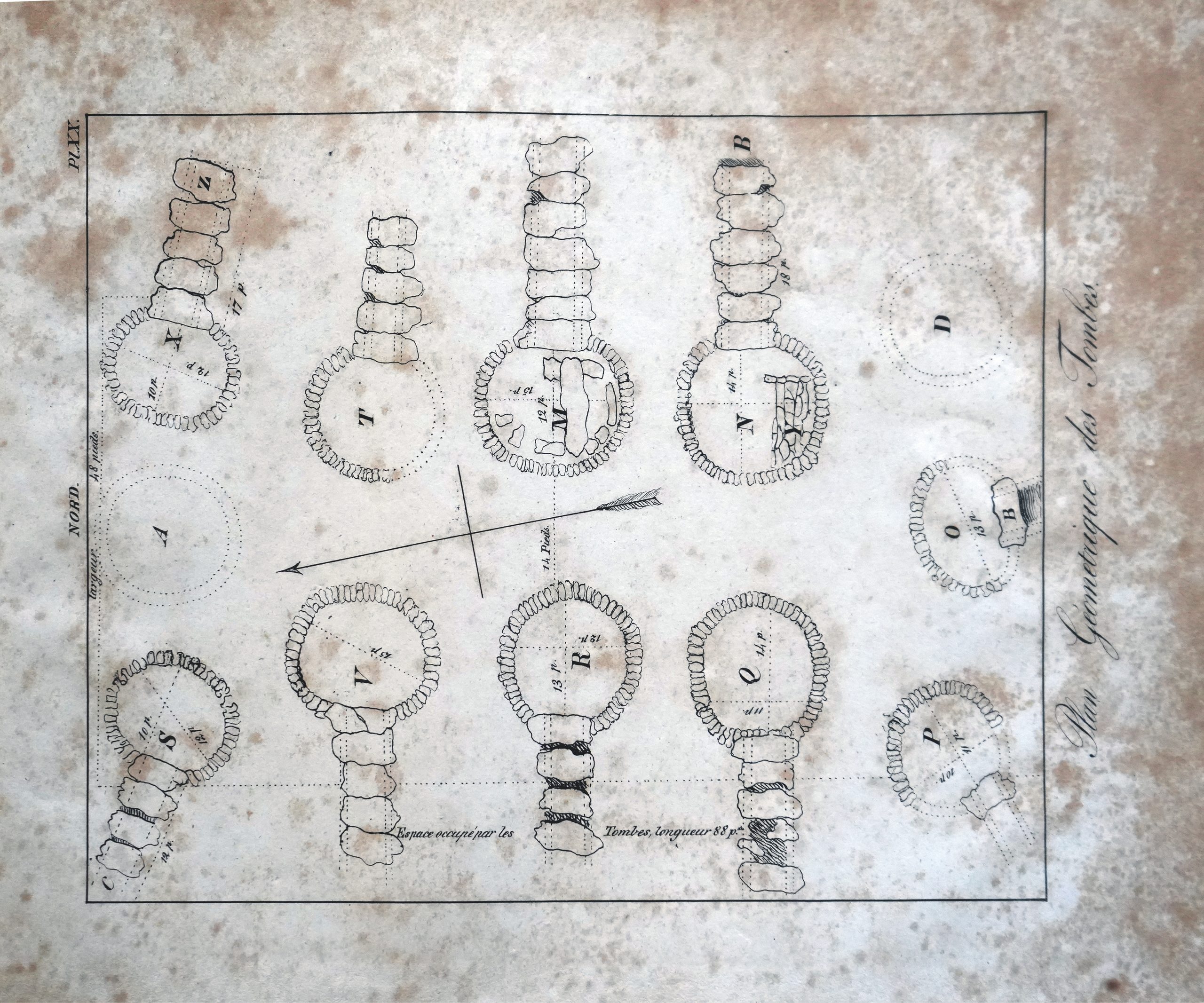 Premier plan de fouille publié du tumulus de Fontenay-le-Marmion (Calvados)