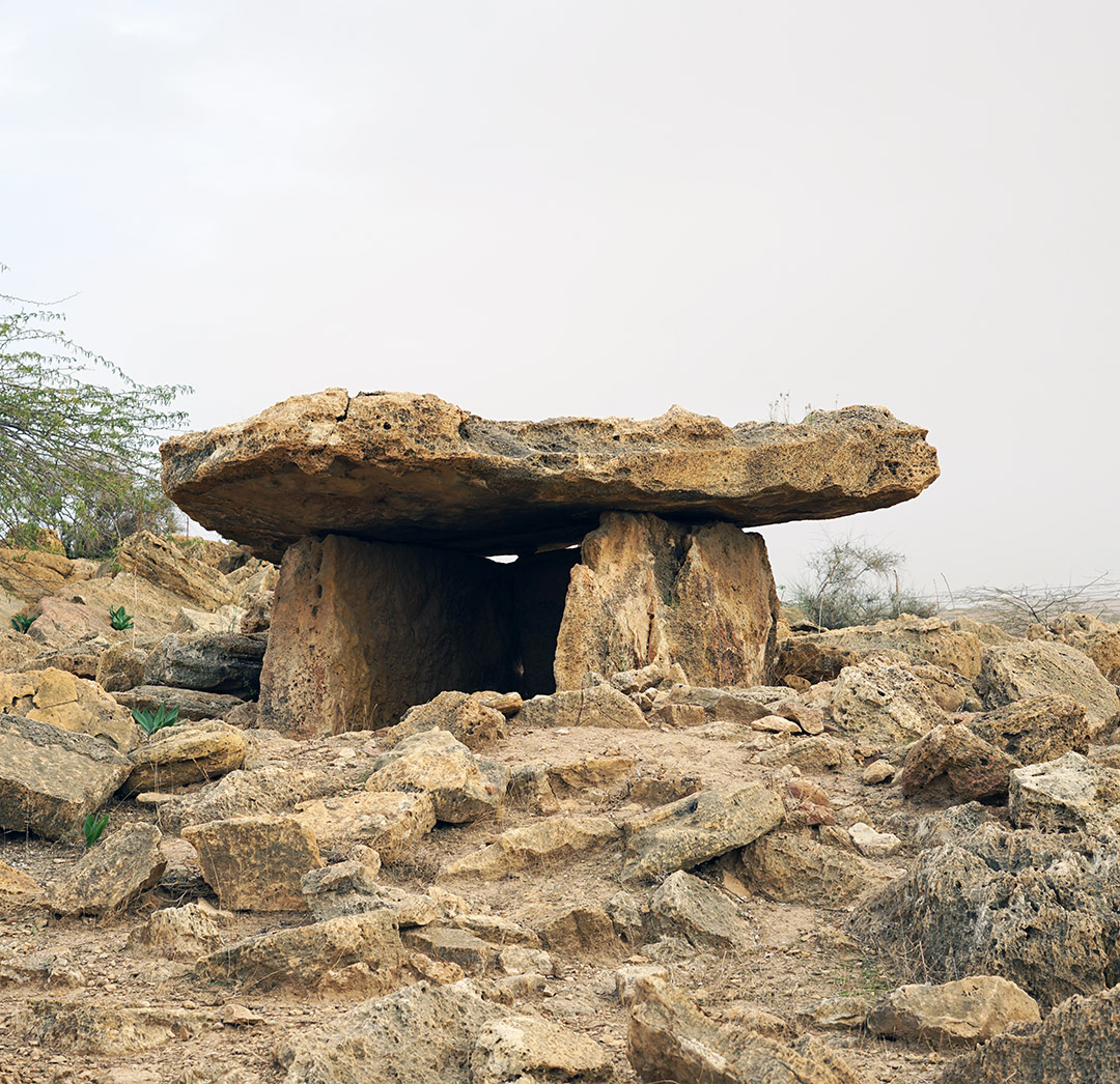 Dolmen simple de Damiya, au nord-ouest d’Amman, en Jordanie.
