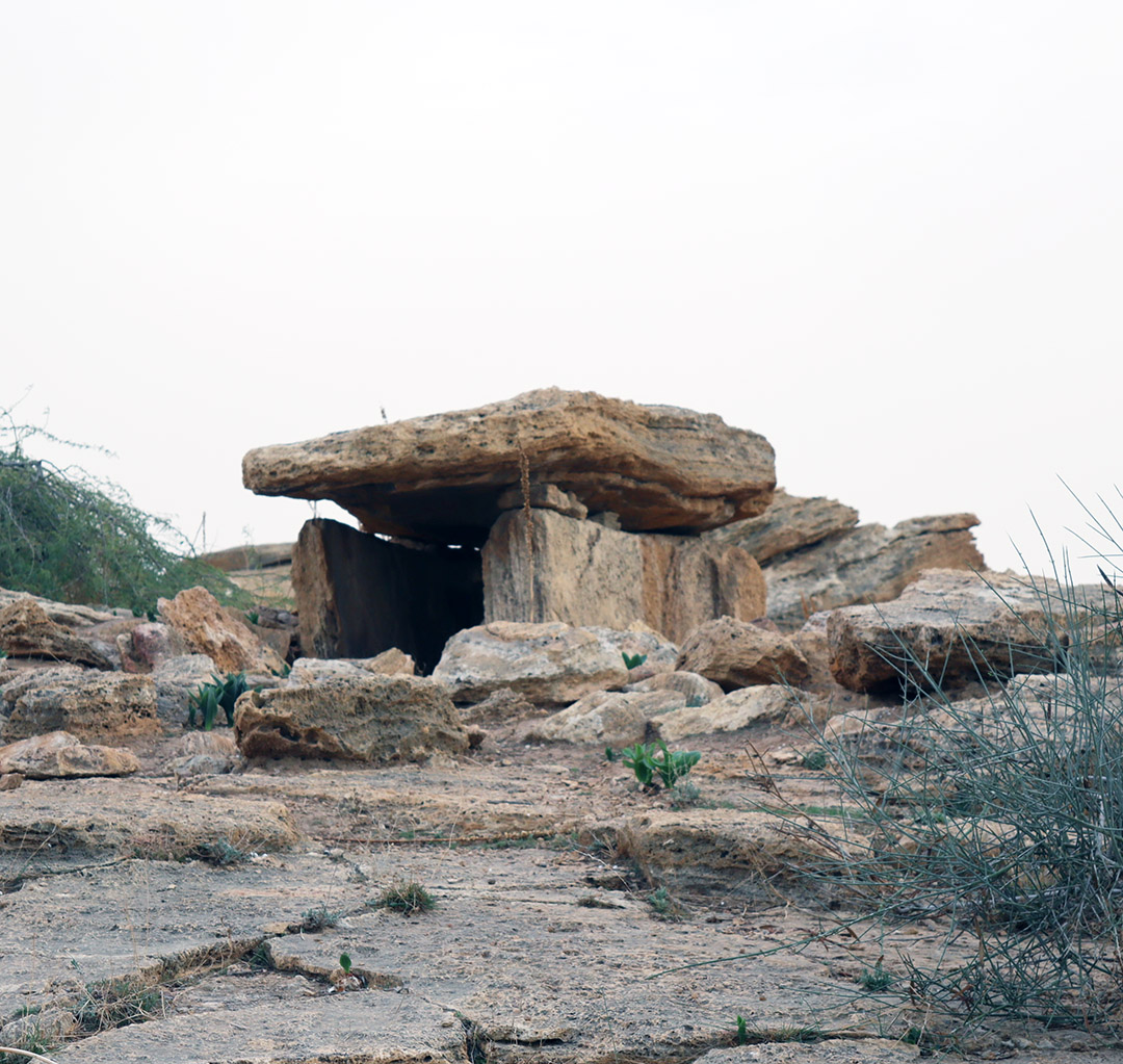 Dolmen à grosse dalle de Damiya, au nord-ouest d’Amman, en Jordanie.