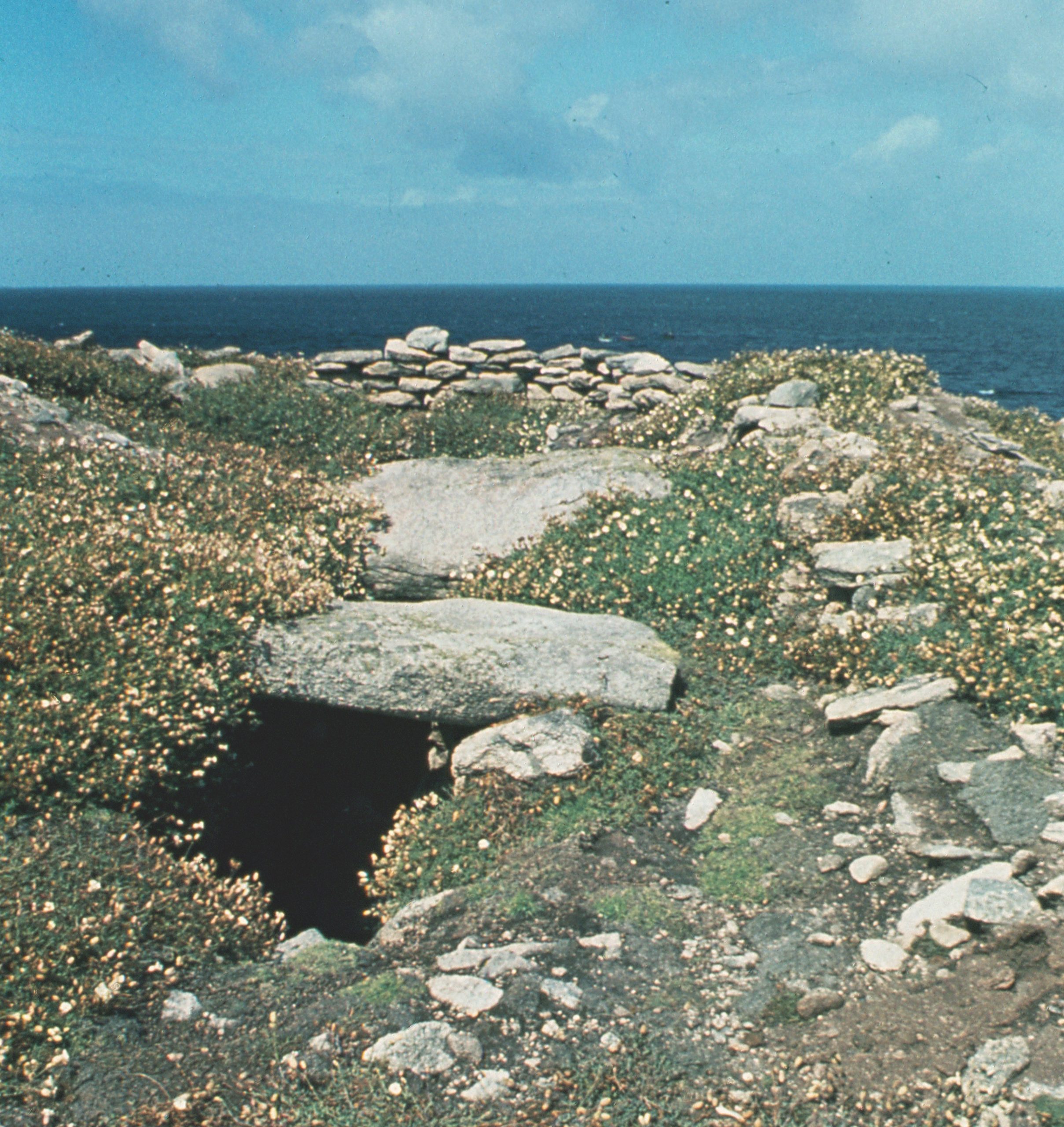 Une chambre d’un cairn de l'île Guénioc à Landéda (Finistère)
