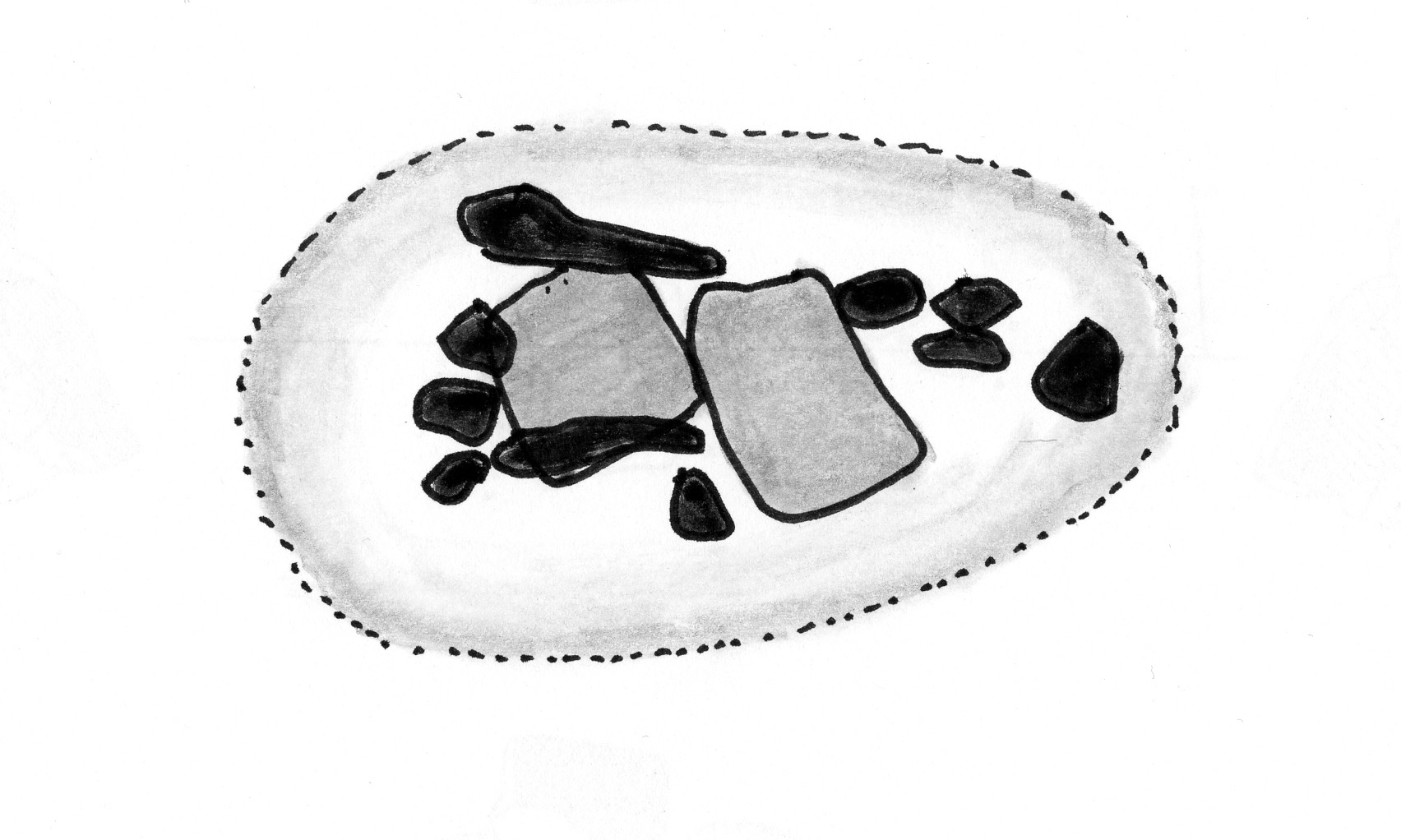 Plan du dolmen de Mailleton à Malesherbes (Loiret)