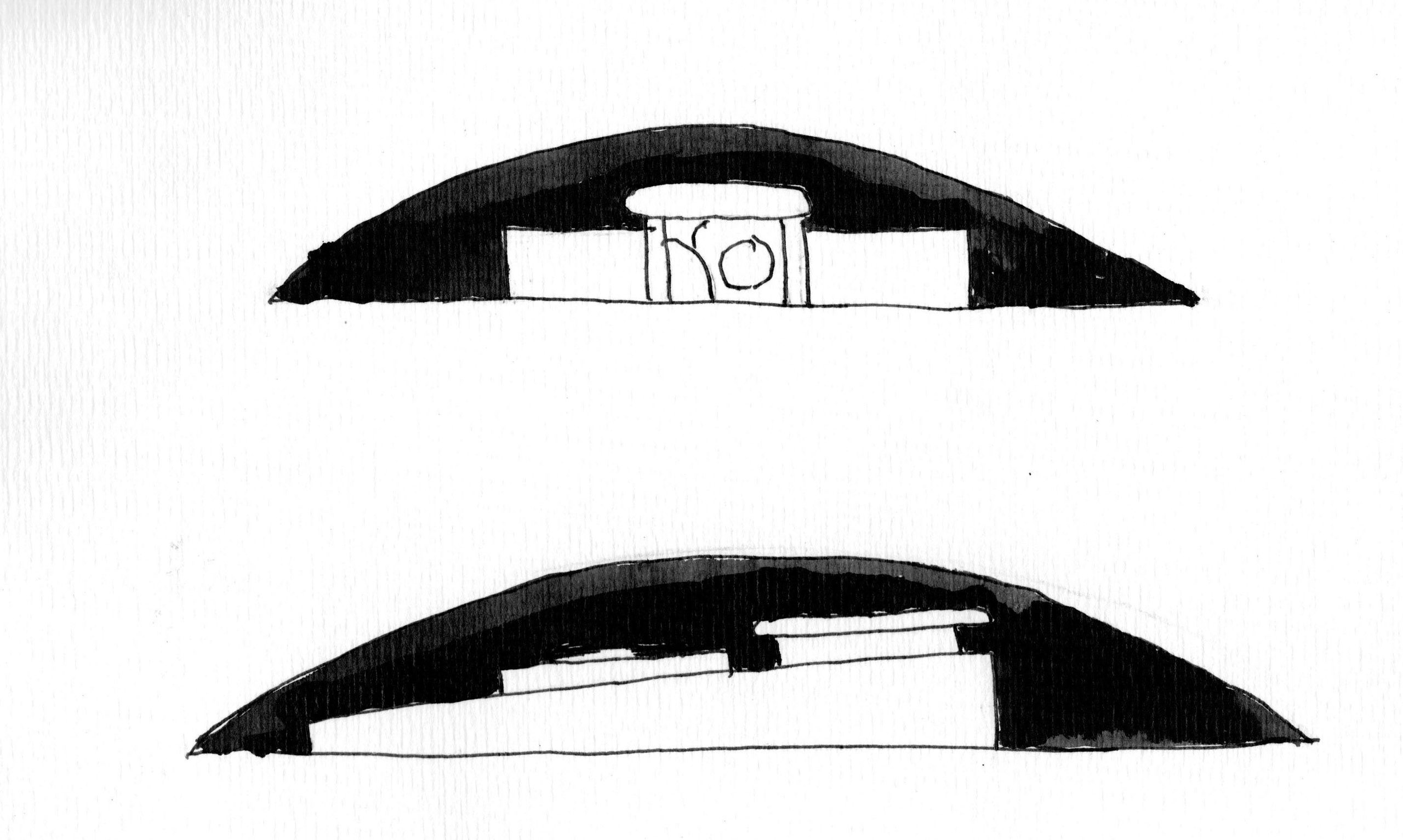 Profils du dolmen double du Pech de Grammont à Gramat (Lot)