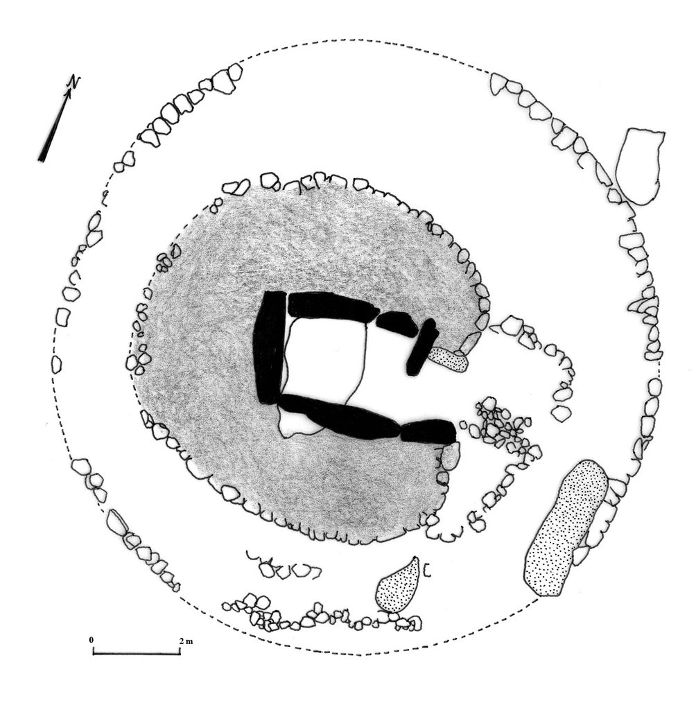 Plan d'un dolmen de la nécropole de Monpalais à Taizé (Deux-Sèvres)