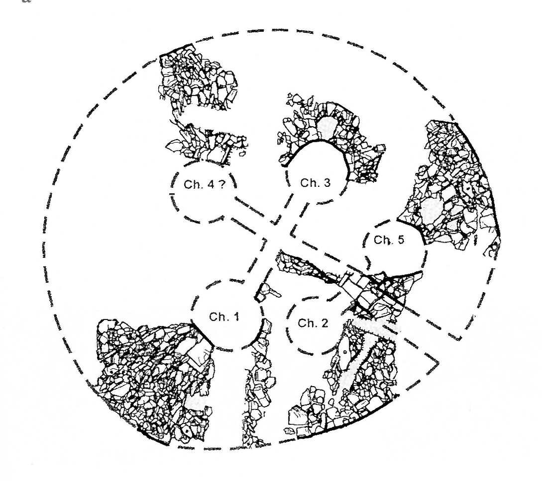 Plan du cairn néolithique du Château d'Angers (Maine-et-Loire)