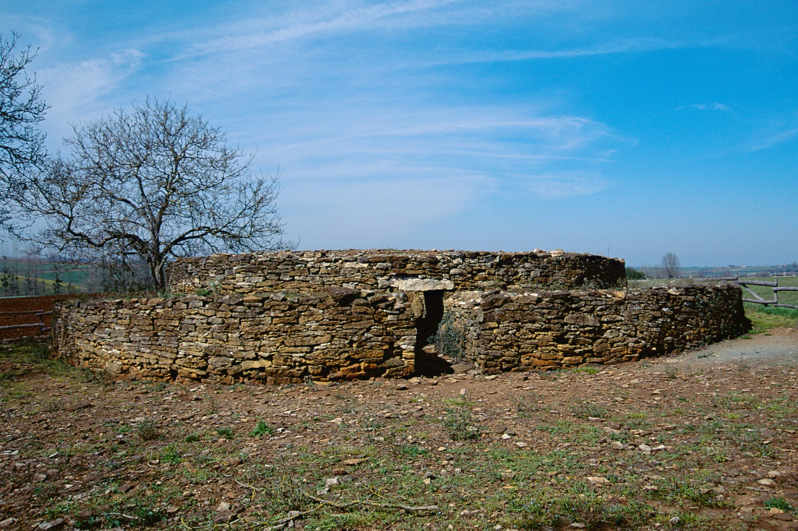 Les murs en pierre sèche du dolmen de Cous à Bazoges-en-Pareds (Vendée)