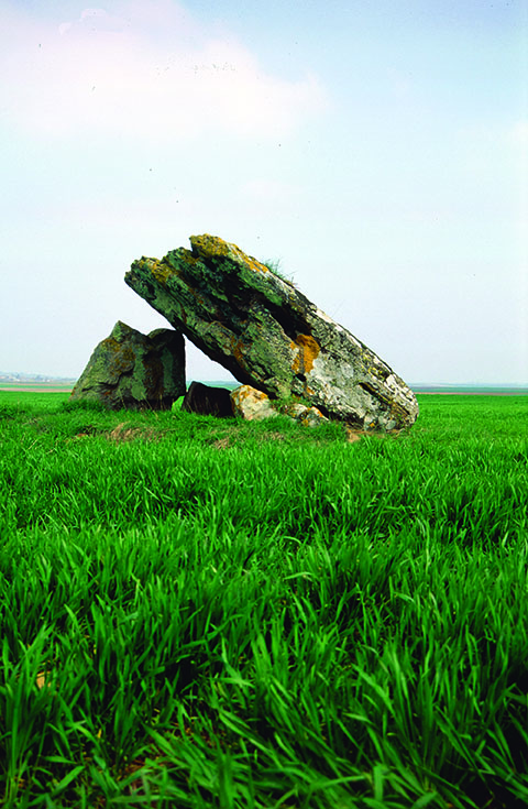 Le monolithe brisé du dolmen de Chantebrault 4 à Saint-Laon (Vienne)
