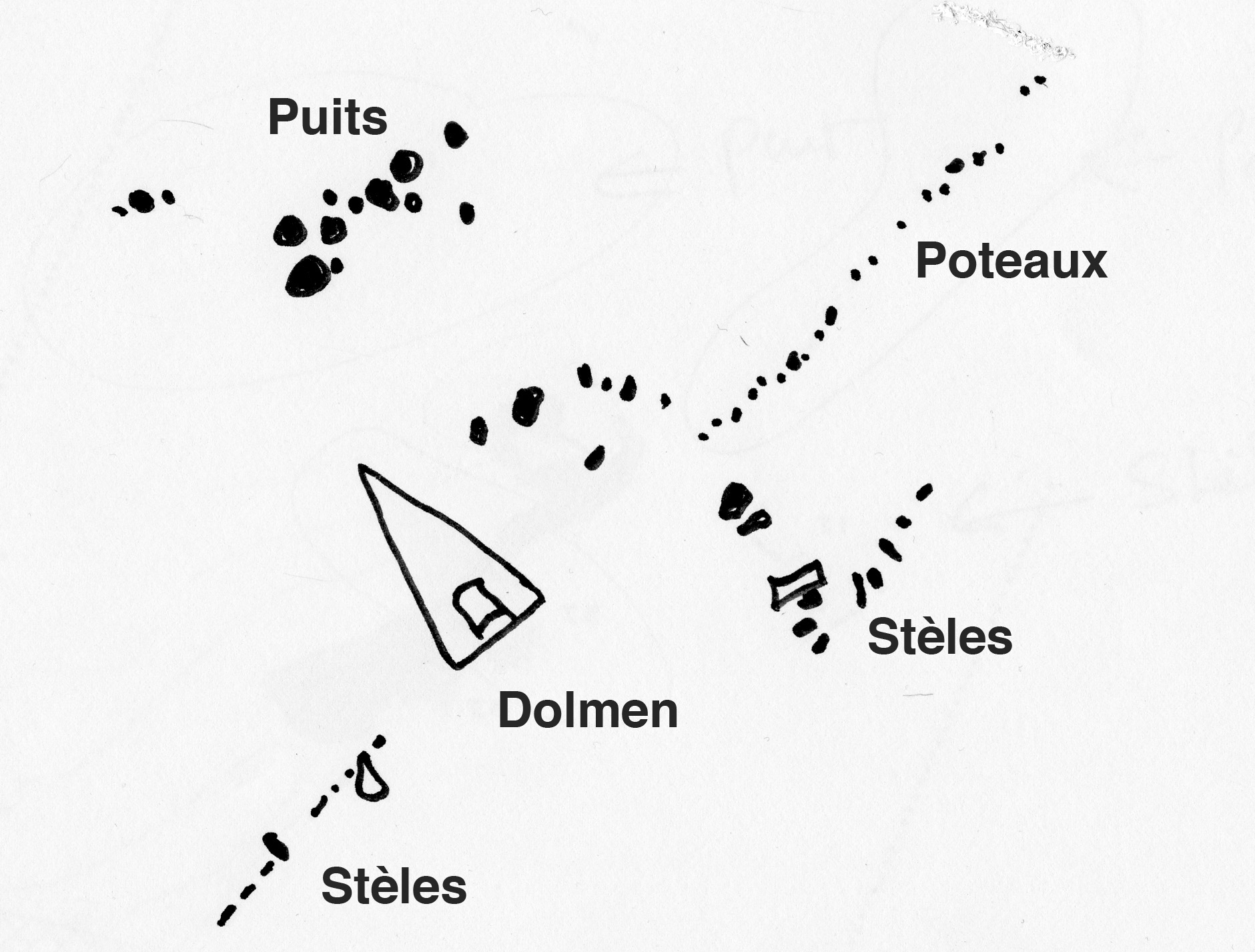 Plan du dolmen de Saint-Martin-de-Corléans à Aoste (Italie)