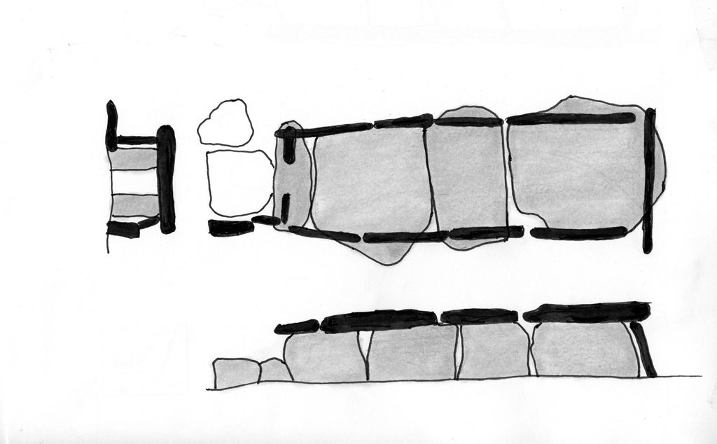 Plan actuel du dolmen de Bagneux à Saumur (Maine-et-Loire)
