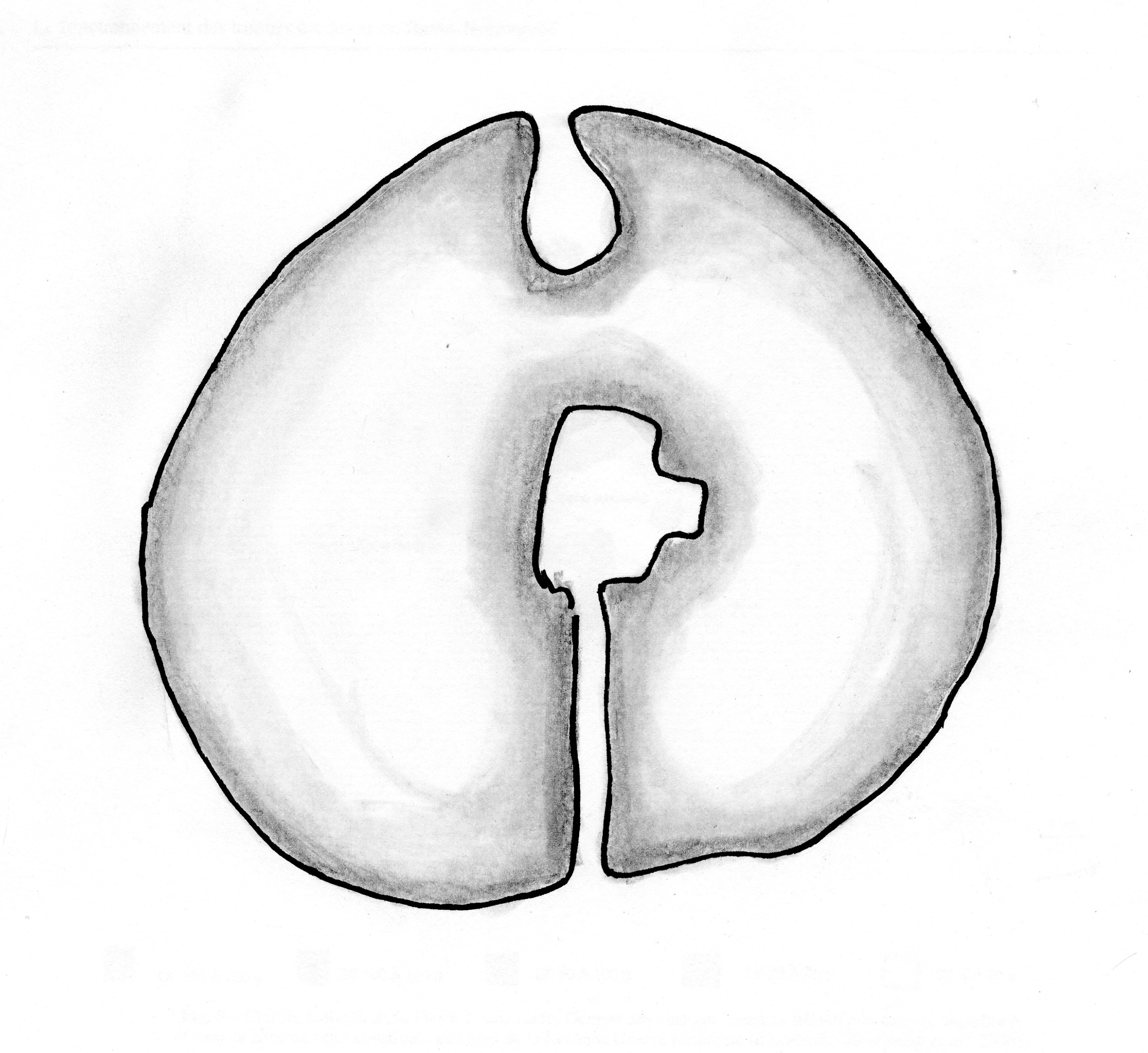 Plan du dolmen de la Pierre Tourneresse à Cairon (Calvados)