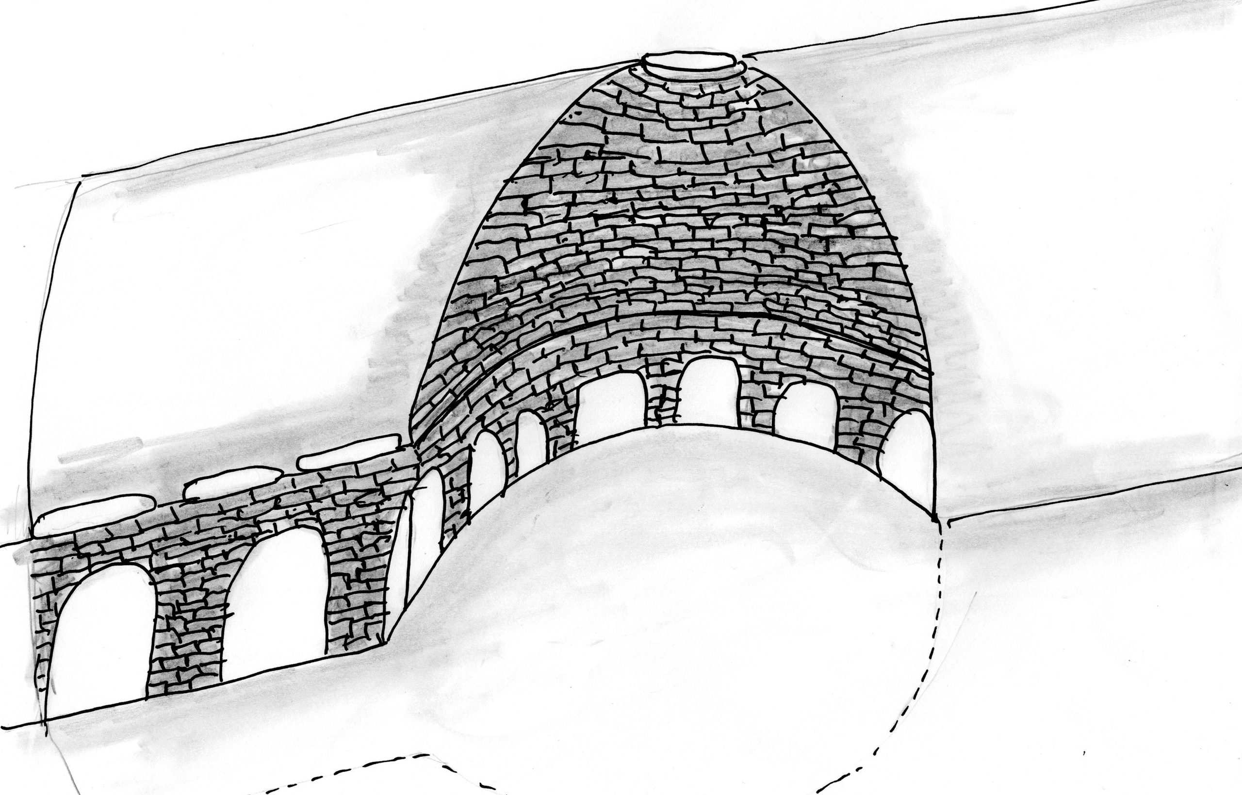 Restitution de l’une des chambres du cairn de Croaz Dom Herry à Saint-Nicolas-du-Pelem (Côtes-d’Armor)