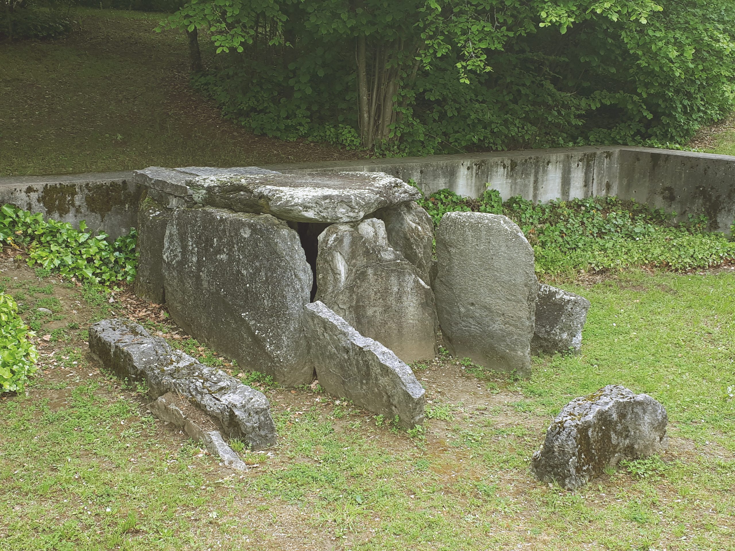 Le dolmen de Plantées de Rive à Colombier, Canton de Neuchâtel (Suisse).