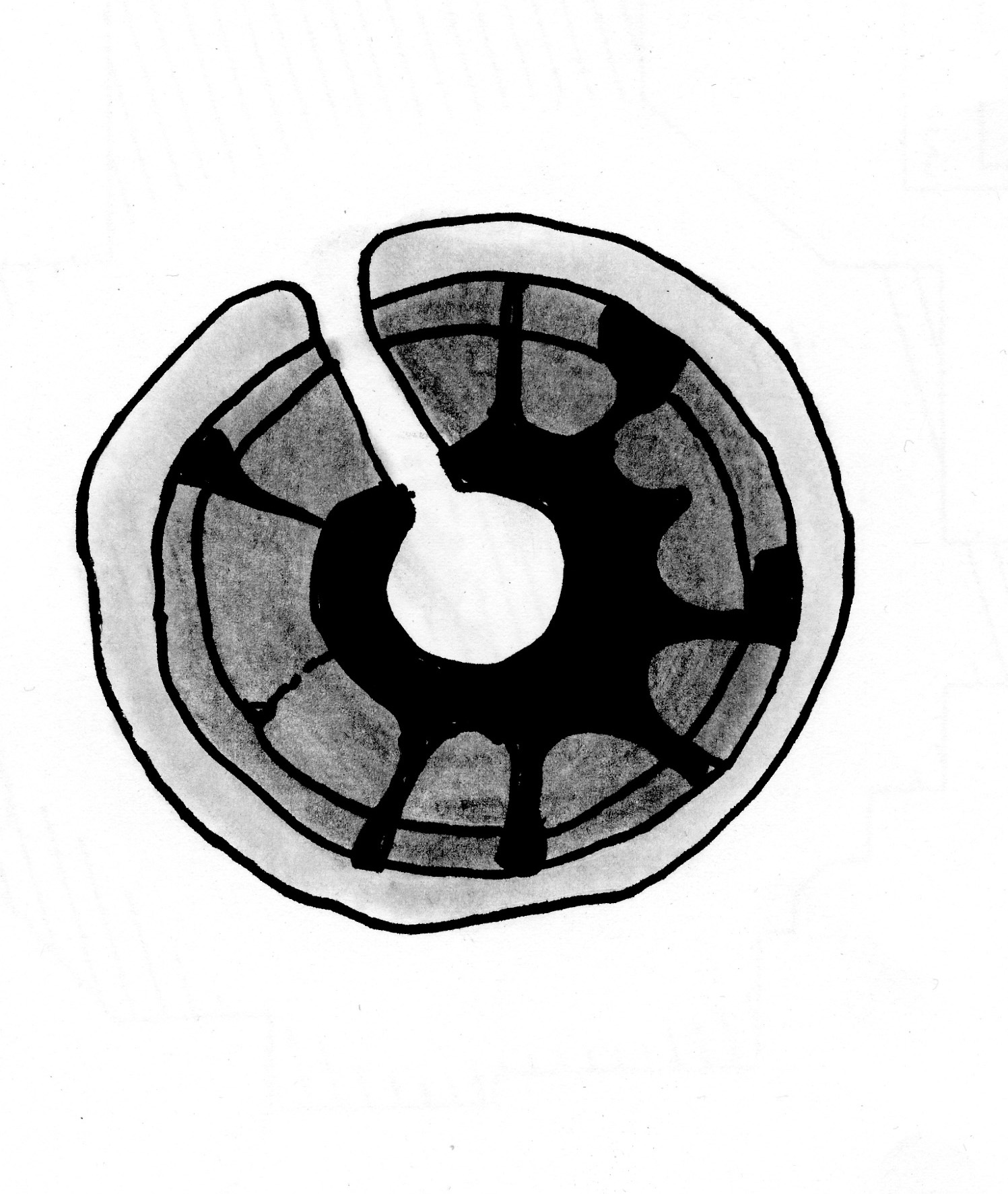 Plan du dolmen de Derrière-les-Prés à Ernes (Calvados)