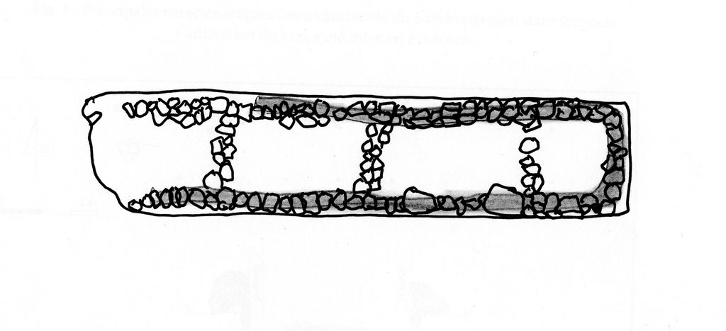 Plan de l’allée sépulcrale de La Croix-Saint-Ouen (Oise)