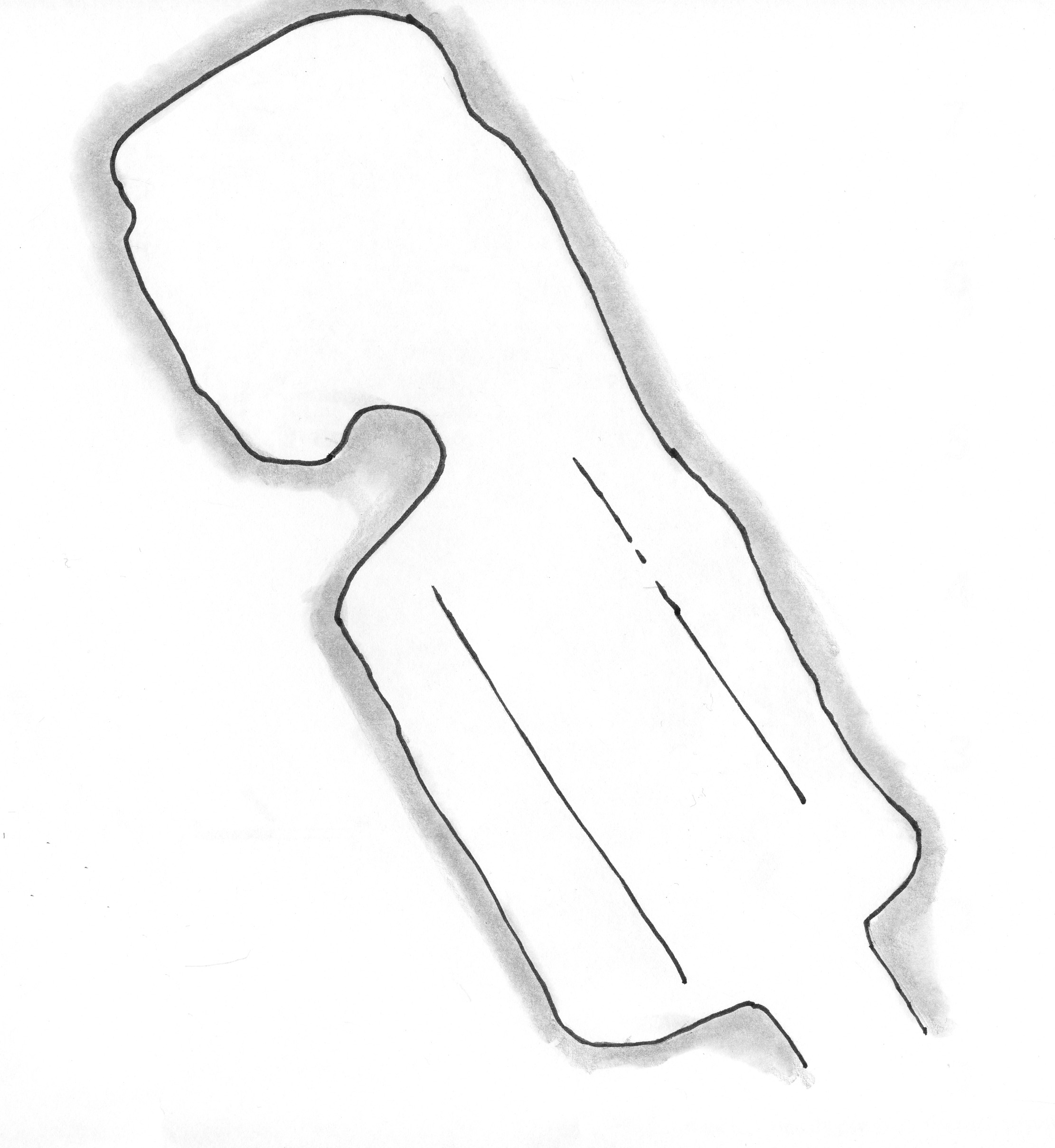 Plan de l’hypogée II du Mont Saint-Aimé à Bergères-lès-Vertus (Marne)