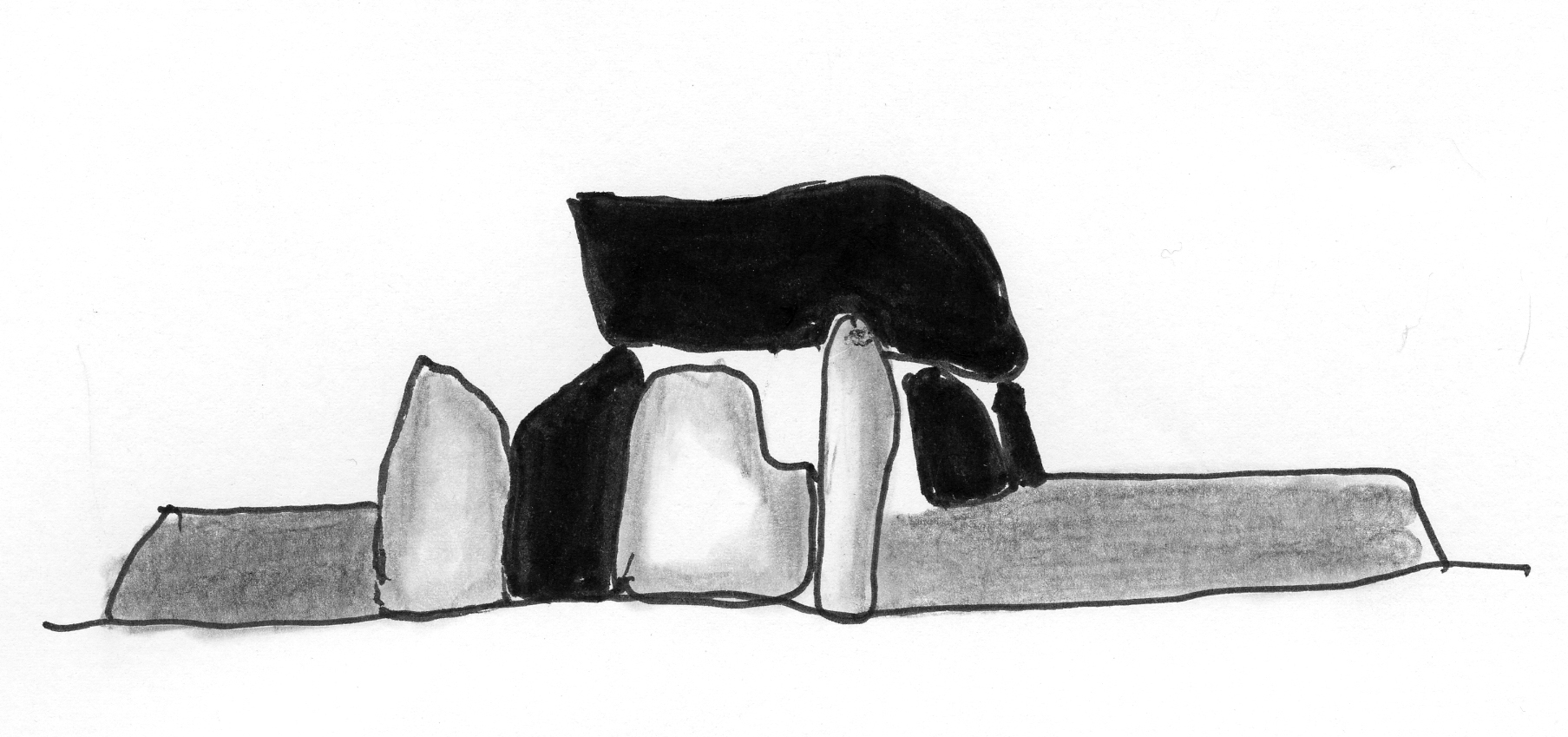 Tentative de reconstitution du dolmen de Praz-Berthoud à Onnens, canton de Vaud (Suisse)