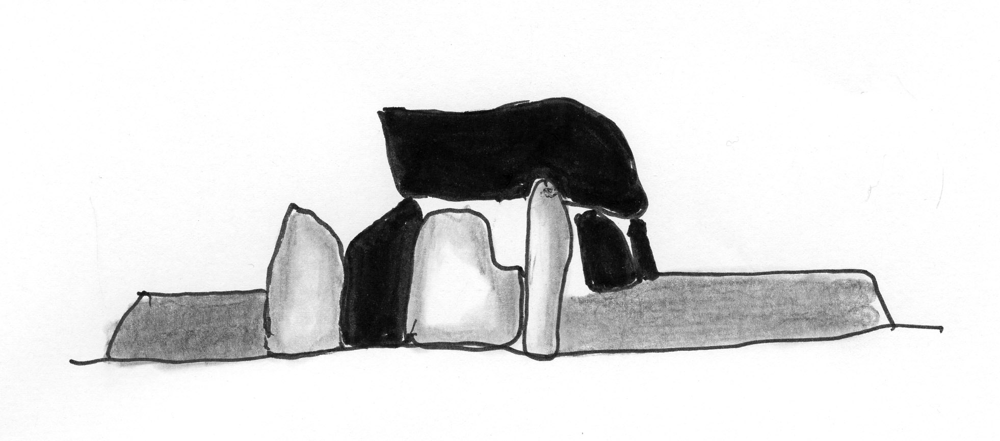 Reconstitution du dolmen de Praz Berthoud à Onnens, canton de Vaud (Suisse), entre Grandson et Concise.