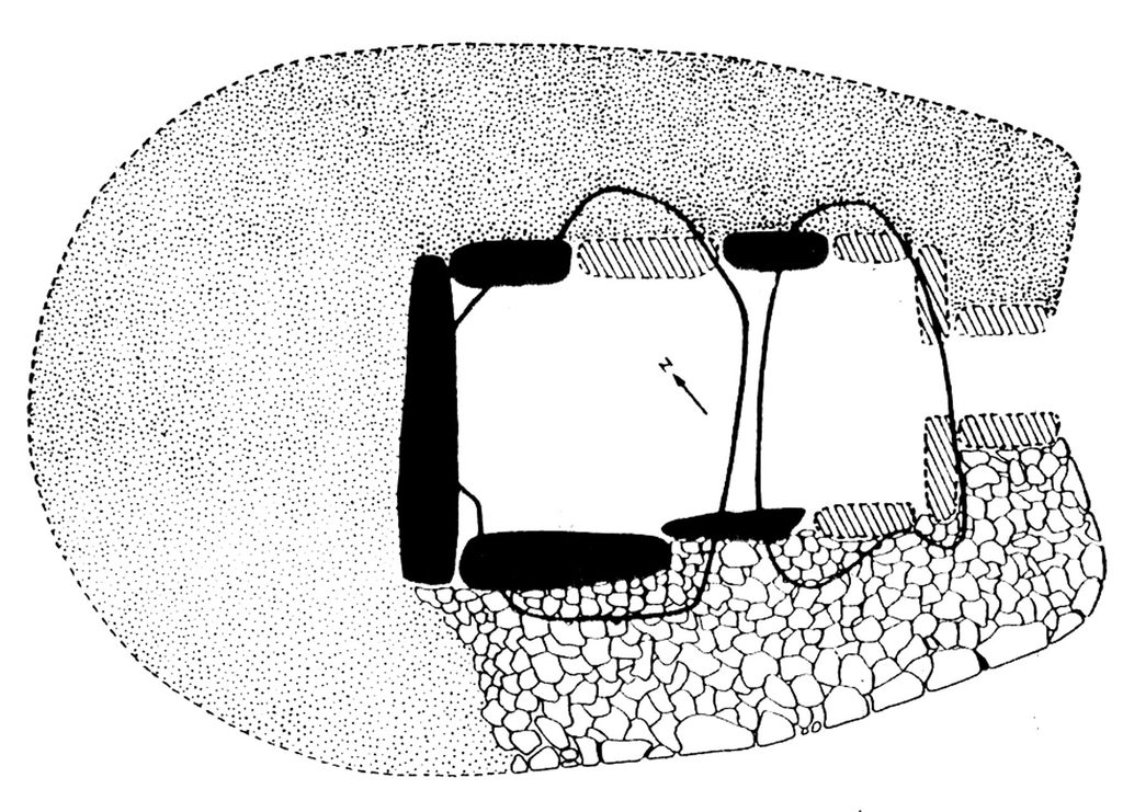 Plan du dolmen restitué de La Pierre Folle à Bazoges-en-Pareds (Vendée)