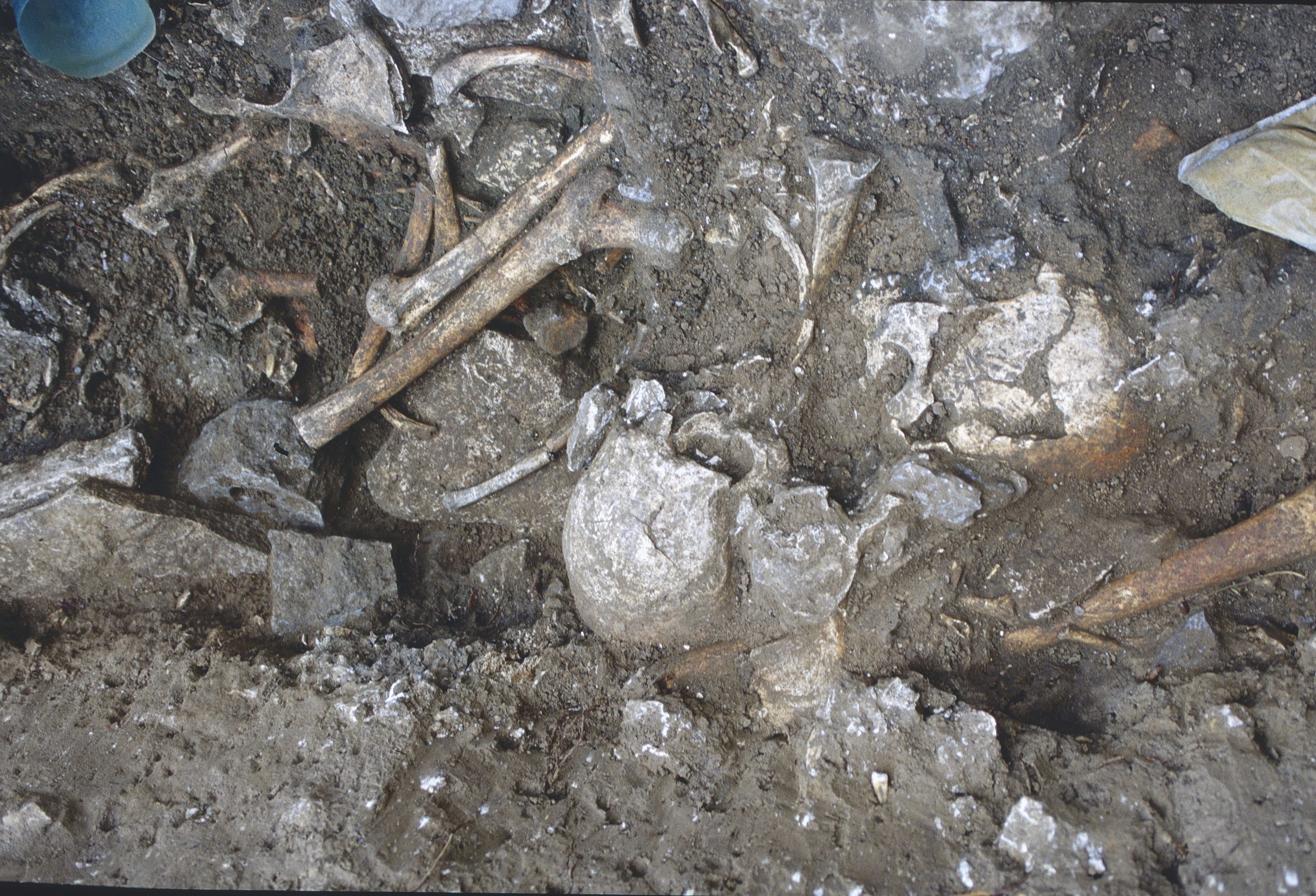 Vue partielle d’une couche sépulcrale de l'allée sépulcrale de Saint-Claude à Bury (Oise)