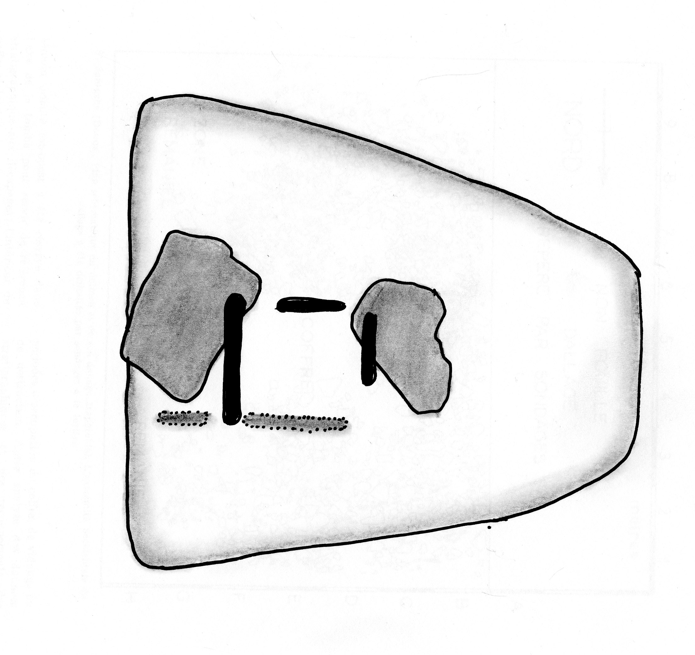 Restitution du plan dolmen de la Pierre aux Gaulois à Santoche (Doubs)