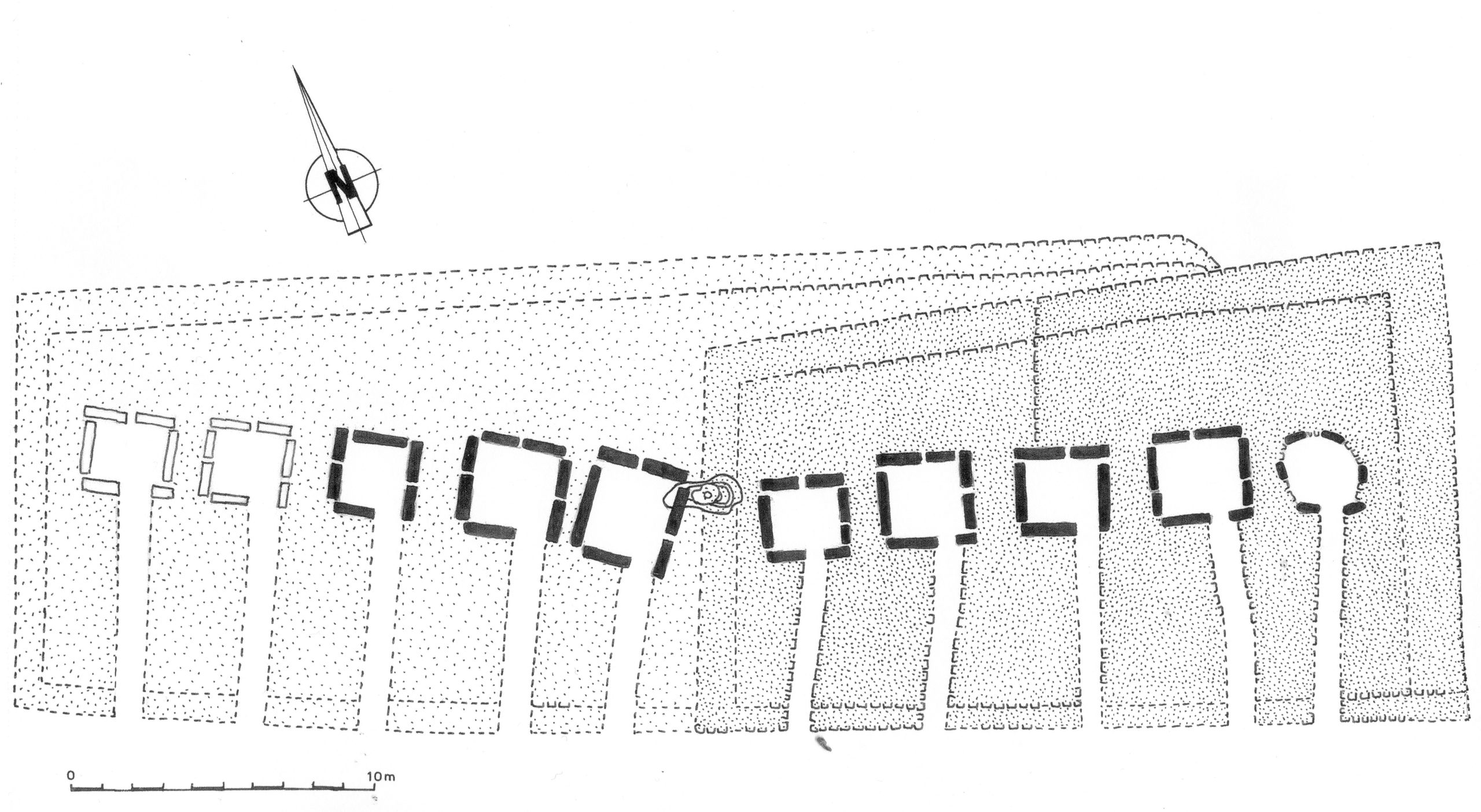 Plan du tumulus du Planti à Availles-sur-Chizé (Deux-Sèvres)