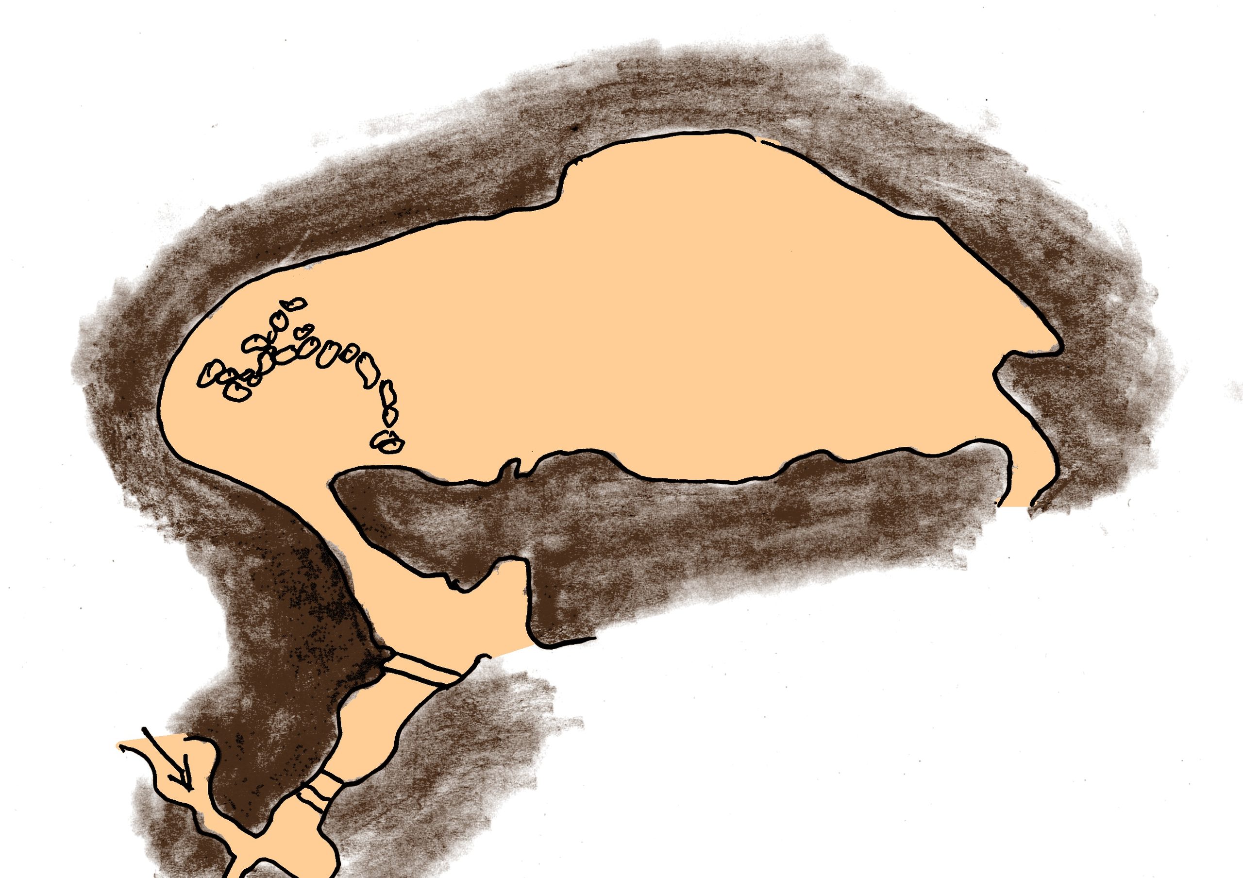 Plan de l'aven sépulcral de la Boucle à Corconne (Gard)